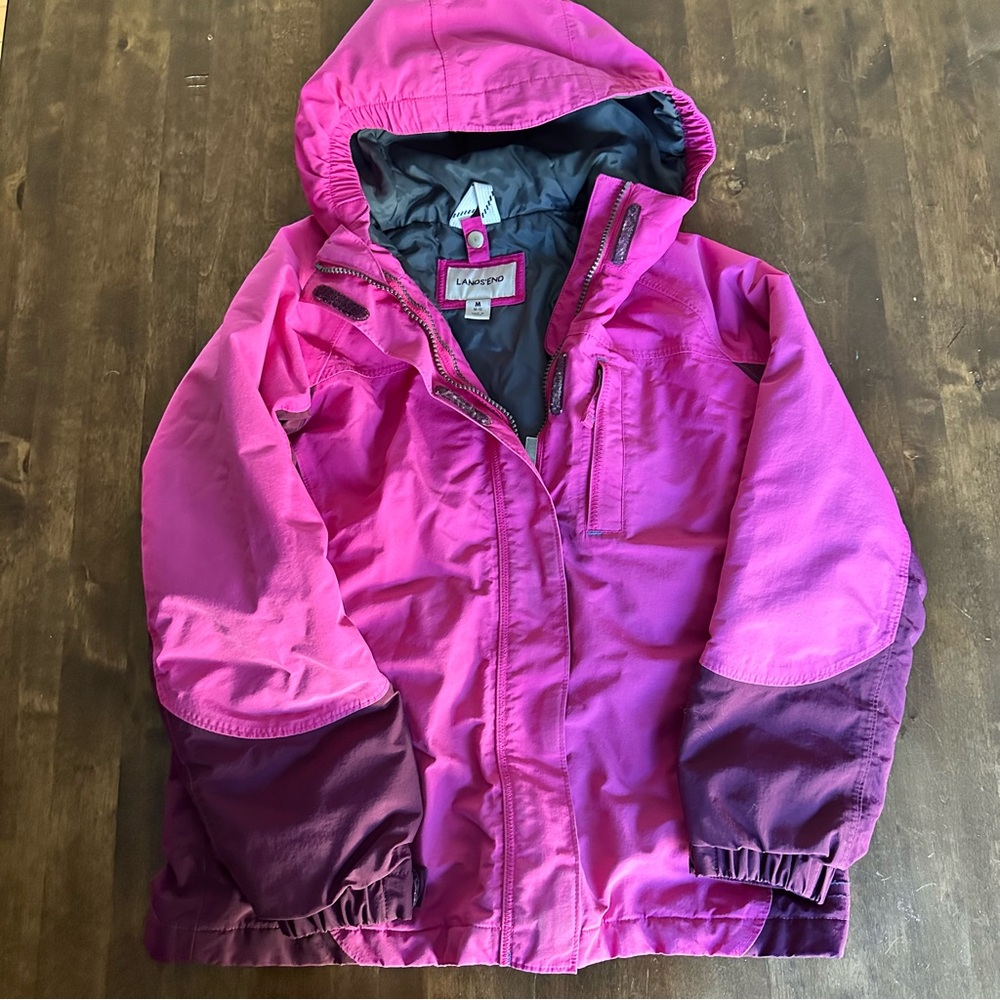 Lands End Girls Jacket Coat Size Medium (10-12) Waterproof Outdooe - READ 💕‎